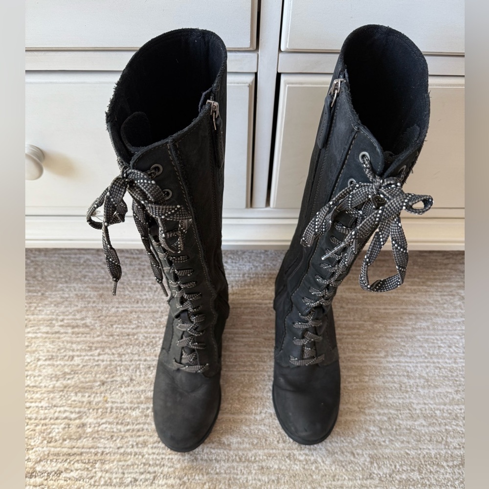 Sorel Black Lace-Up Moto Boots